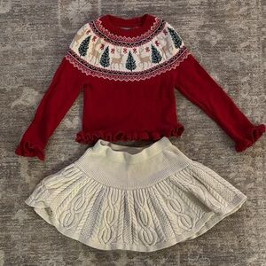 Tahari Red and Cream Kids Matching Set